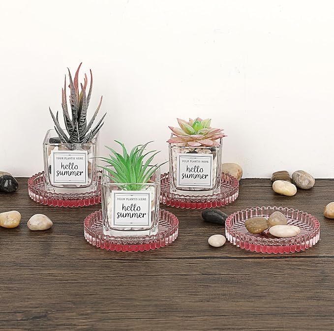 JUXYES Set of 5 Heat-Resistant Clear Glass Coaster - Image 7