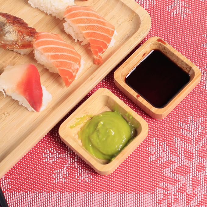 Snack Bowl Set, Small Bamboo Sauce Dish Dipping Bowls - Image 5