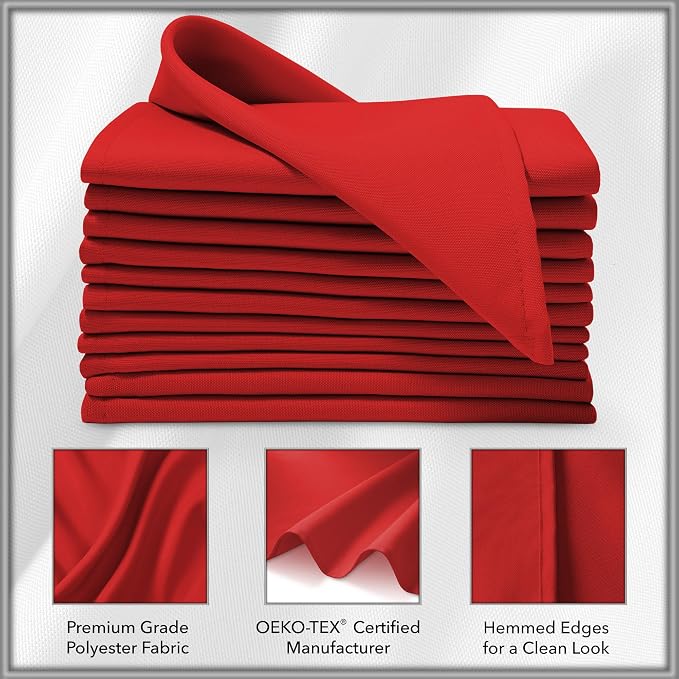 Lann's Linens Set of 144 Cloth Dinner Napkins, 17-inch Polyester Napkins - Image 3