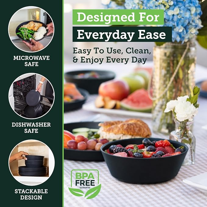 Grow Forward Premium Wheat Straw Plates and Bowls Sets - Image 4