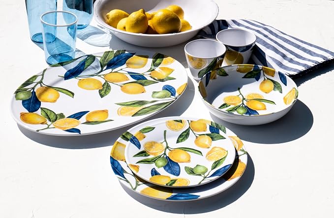 Lemon Orchard 10.5" Dinner Plate, Premium NewWave Melamine, Indoor/Outdoor - Image 5