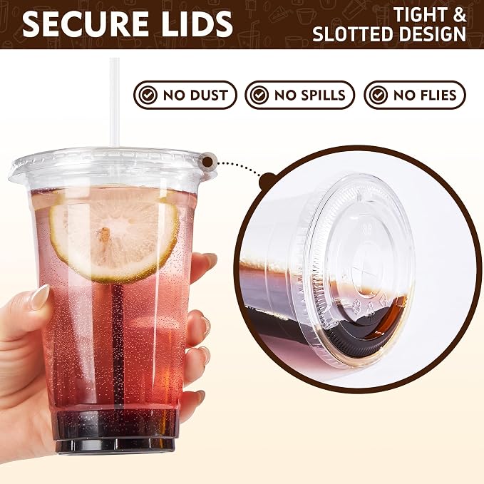 YEEHAW 16 oz 100 Pack Disposable Iced Coffee Cups - Image 3