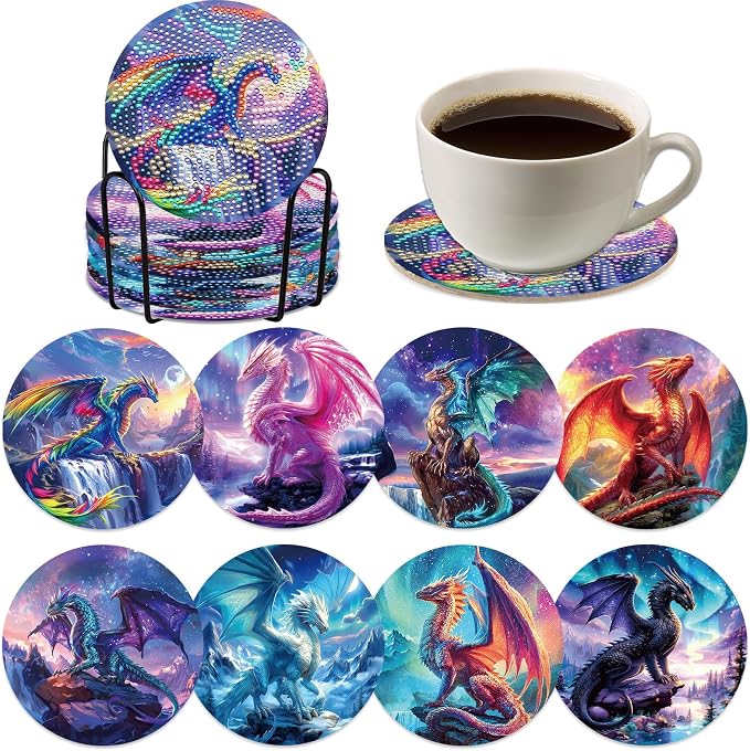 Dragon Diamond Art Painting Coasters by INCOK
