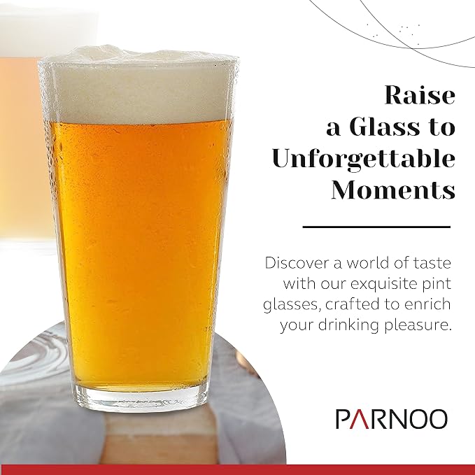 Bulk Classic Premium Beer Pint Glasses 16 Ounce – Set Of 12 Highball Cocktail - Image 2
