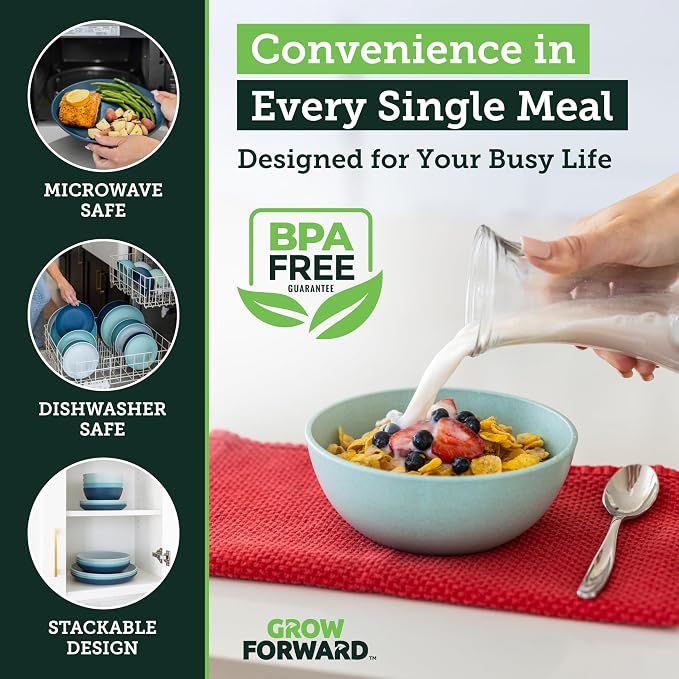 Grow Forward 16-piece Premium Wheat Straw Dinnerware Sets - Image 6