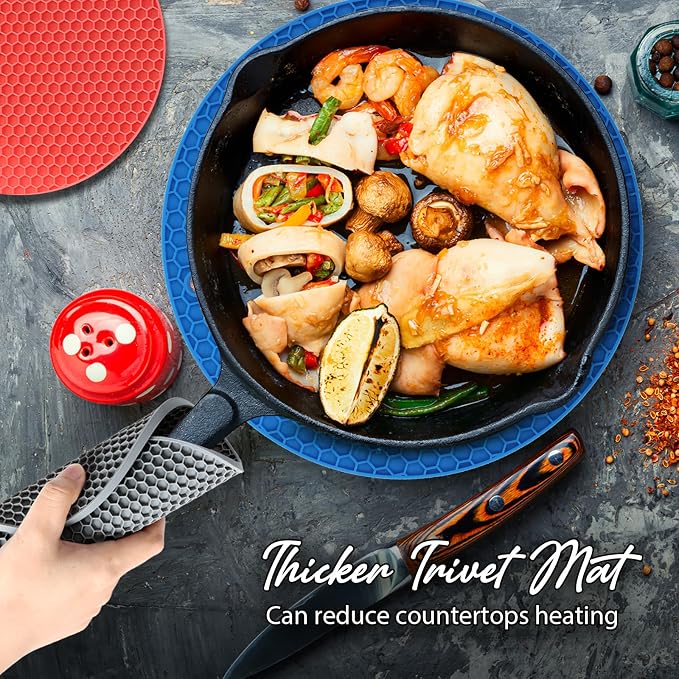 4 Pack Silicone Trivet for Hot Dishes | Heat Resistant Silicone Pot Holders for - Image 5
