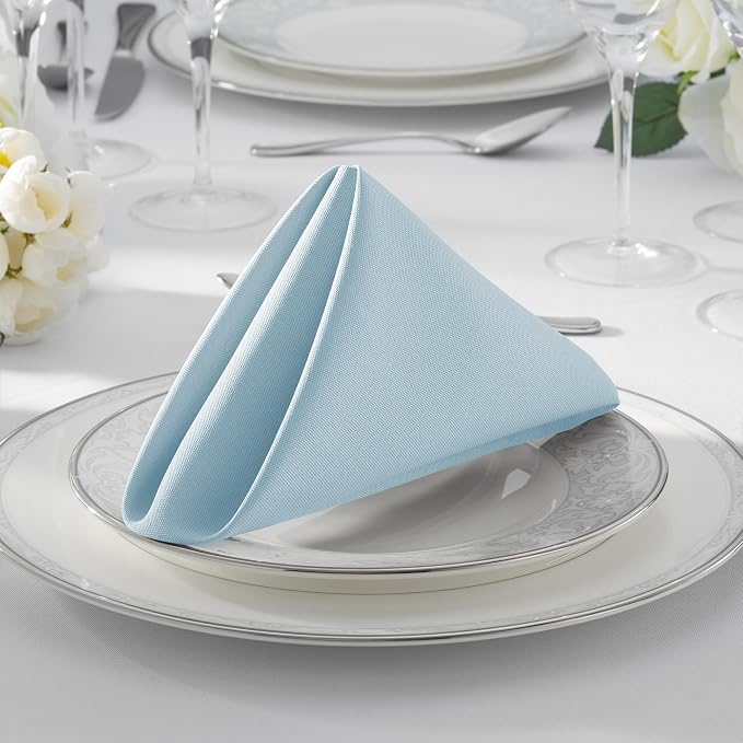 Lann's Linens Set of 12 Cloth Dinner Napkins, 17-inch Polyester Napkins - Image 7
