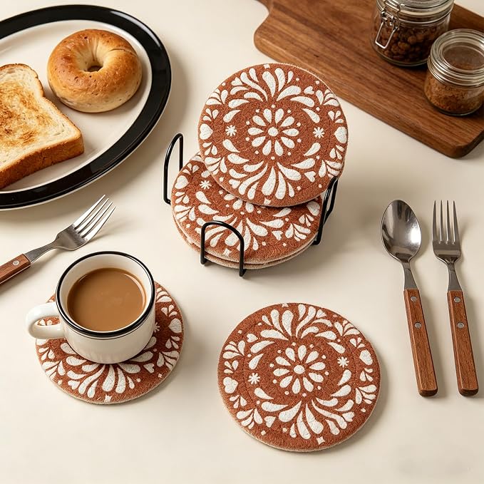 Mexican Cotton Coasters Set of 6 - Image 5