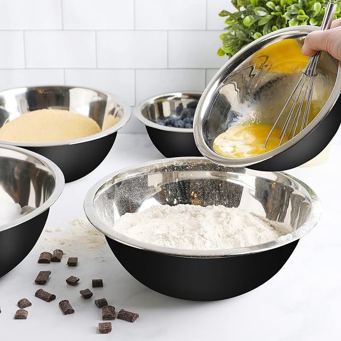 Stainless Steel Mixing Bowls Set, 5-Piece Meal Prep & Food Storage | .75 - Image 5