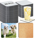 80 Pcs Sublimation Blank Coasters, Heat Transfer Wood Cork Coasters 4 x 4 in by Unknown
