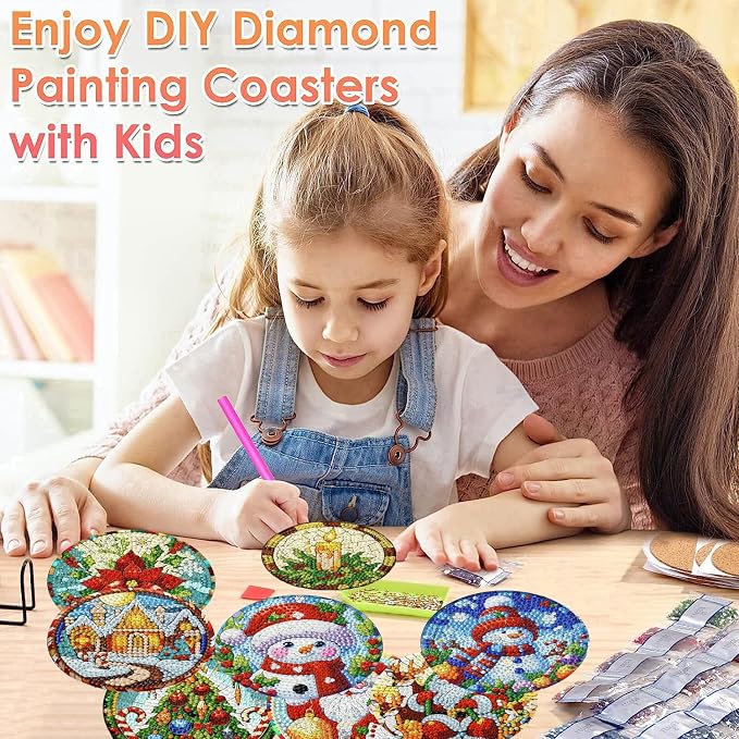 ijbnhd Christmas Diamond Art Coasters, 4x4 inch | DIY Kits - Image 5