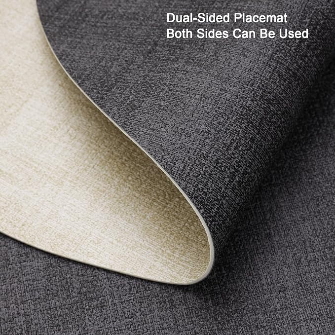 Faux Leather Placemats Set of 6, Dual Sided - Image 2