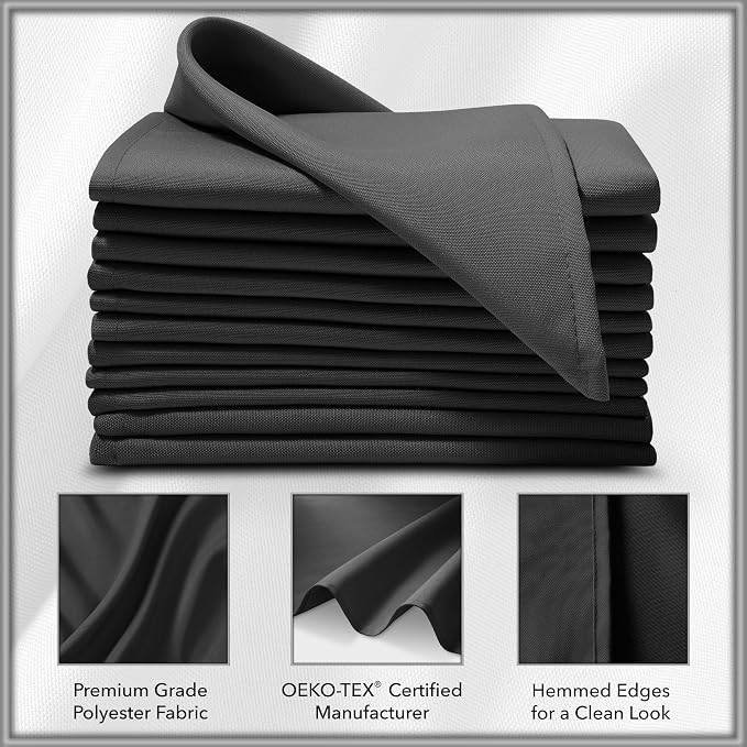 Lann's Linens Set of 144 Cloth Dinner Napkins, 20-inch Polyester Napkins - Image 3