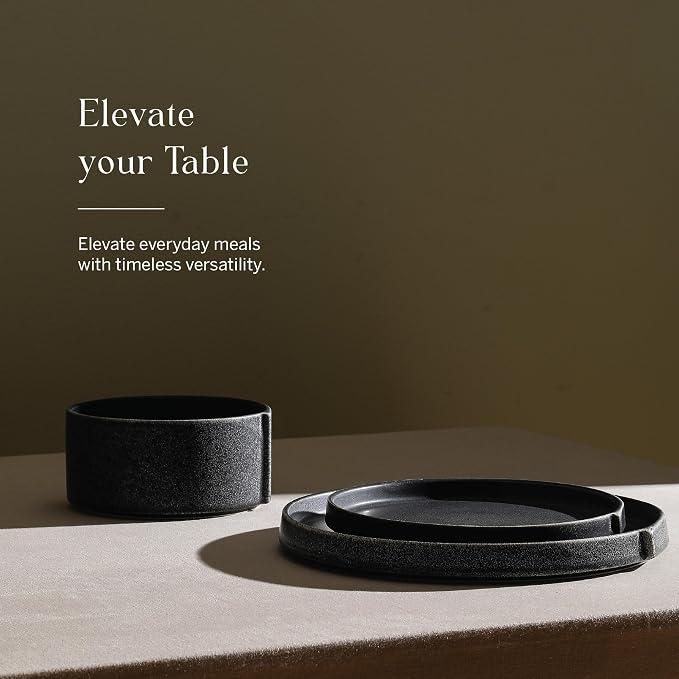 Stone Lain Bao Dinnerware, Charcoal | Charcoal Textured Finish - Image 5