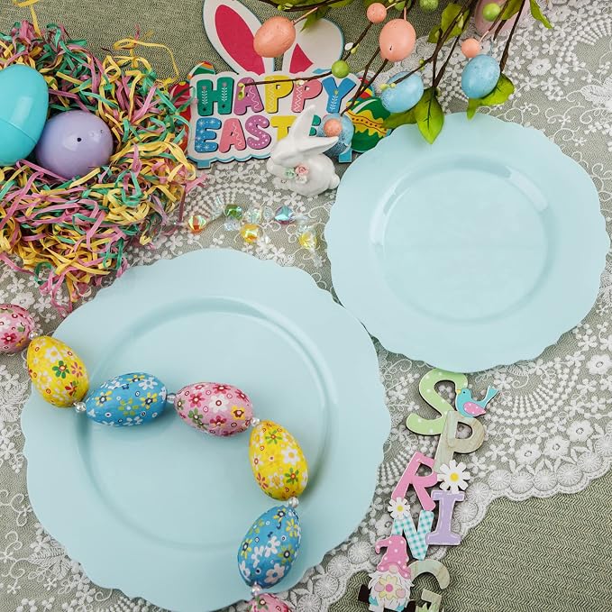 60pcs Mint Green Plastic Plates - Image 5