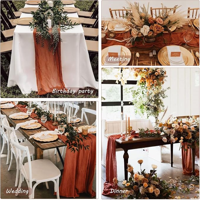 12 Pack 10Ft Cheesecloth Boho Gauze Table Runner - Image 6