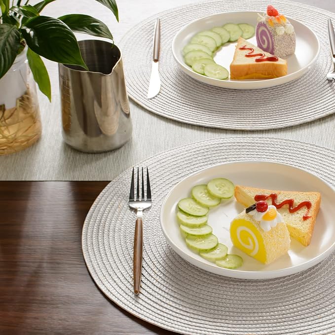 FunWheat Round Braided Placemats Set of 8 Place Mats - Image 6