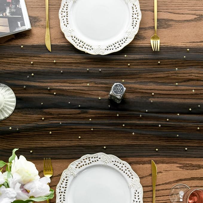 Artoid Mode 10PCS Pearl Black Gauze Table Runner 120 Inch 10FT, Seasonal Sheer - Image 2