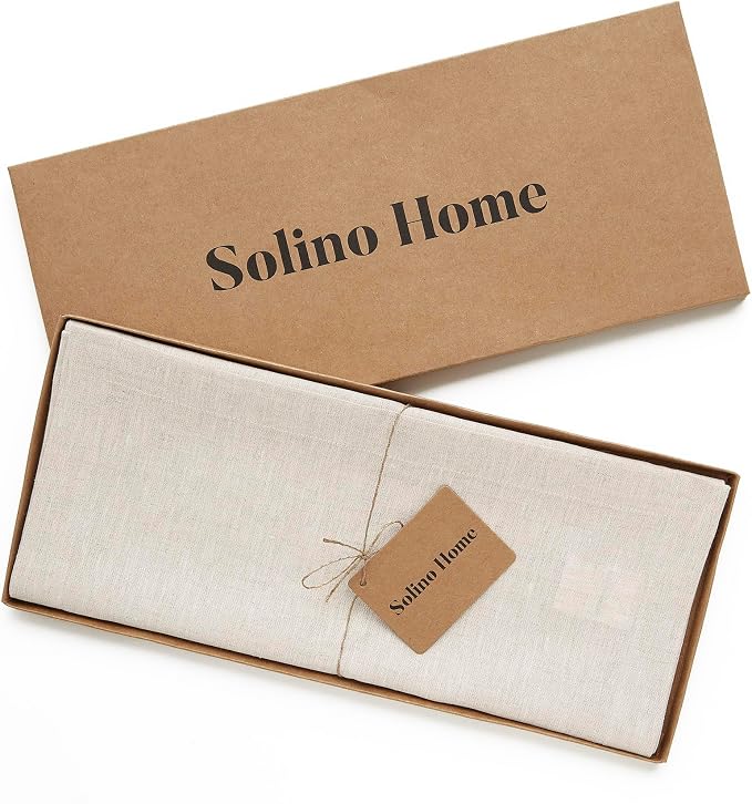 Solino Home 100% Pure Linen Table Runner Natural Long, Athena 14 x 108 in | - Image 5