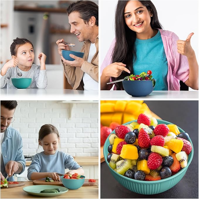 Unbreakable Cereal Bowls 24 oz, Plastic Reusable Light Weight Bowl, Lightweight - Image 5
