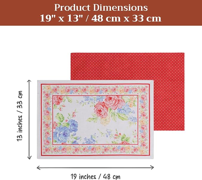 Maison d' Hermine Placemats Set of 4 Reusable 100% Cotton | Cloth Place Mats - Image 7
