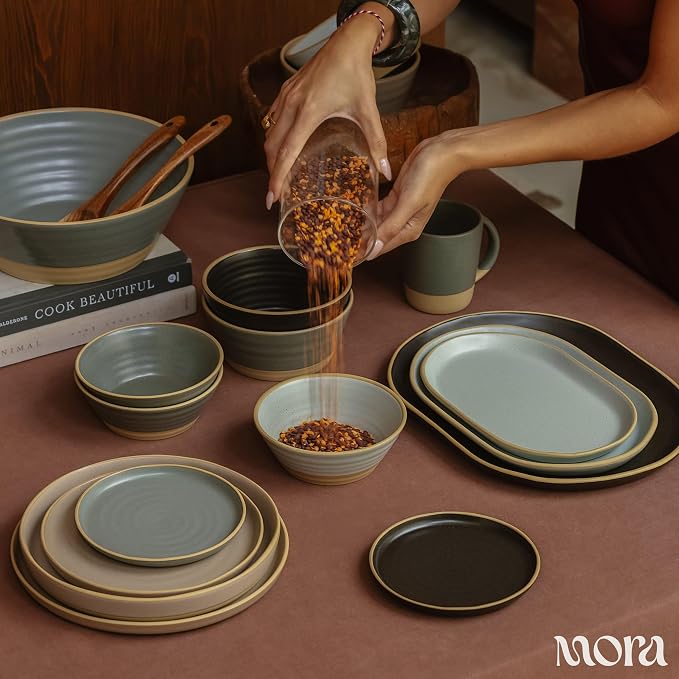 MORA Serving Platter Set of 3, Giant & Mega Ceramic Oval Platters - Image 5