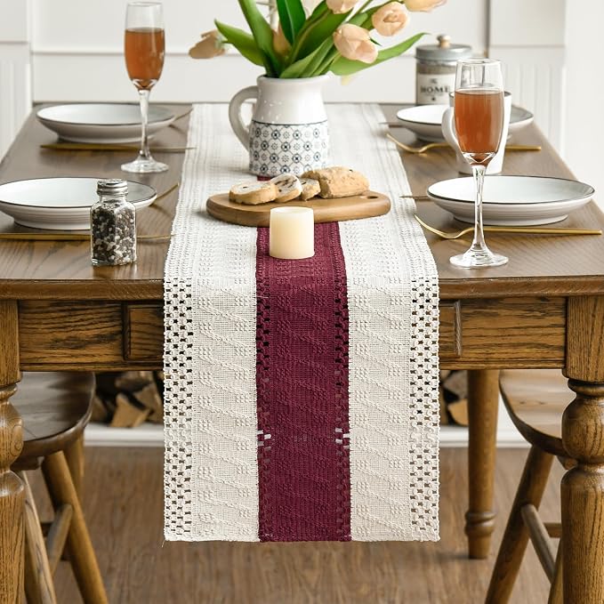 Artoid Mode Red Farmhouse Rustic Christmas Table Runner 12x48 Inch | Seasonal - Image 2