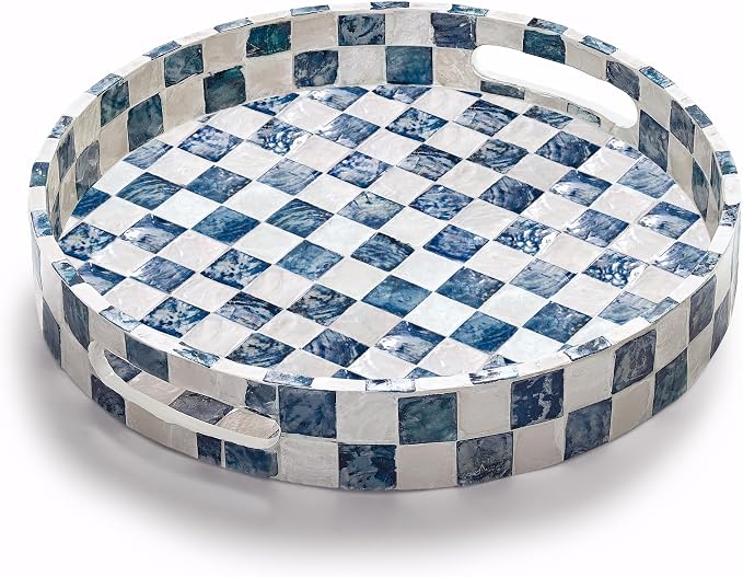 12.6" Capiz Shell Round Decorative Tray by ChiAnHome