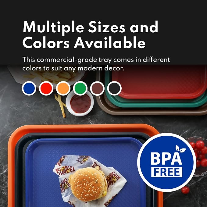 New Star Foodservice Fast Food Tray, 12 x 16 Inch Reusable Plastic Cafeteria - Image 8