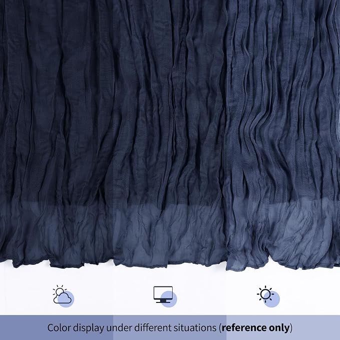 12 Pack Navy Blue Cheesecloth Table Runner 17x108 Inch Semi Sheer Boho Gauze - Image 8