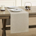 Basic Linen Style Table Runner, 14x90 Inch Natural | Mitered Corner Design by ZEEMARTONLINE