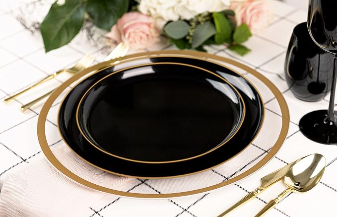 PLASTICPRO [30 pack 6.3 Plastic Party Plates Edge Collection Premium - Image 2