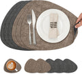 Faux Leather Placemats Set of 6, Dual Sided by Chitomars