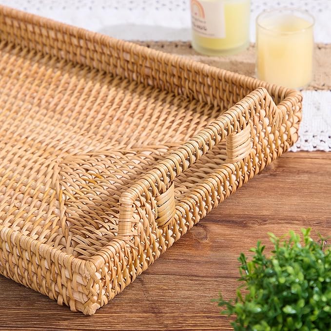 Rattan Rectangular Serving Tray - Image 5