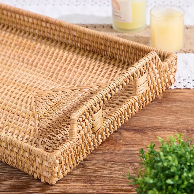 Rattan Rectangular Serving Tray - Image 6