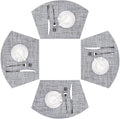 SHACOS Wedge Placemats Set of 4 Round Table Placemats Woven Vinyl Place Mats by SHACOS