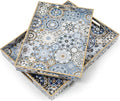 AGIOTA 2 Pcs Serving Tray with Handles Bohemian Decorative Tray Large Ottoman by ServingCustomersBornforQuality