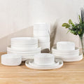 Ceramic Dinnerware Set for 8, 24-Piece Plates and Bowls Set | Lightweight by TheTerra
