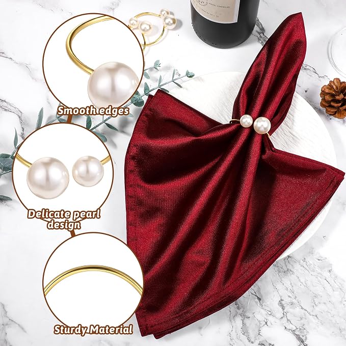 Set of 80 Pearl Napkin Rings - Image 3