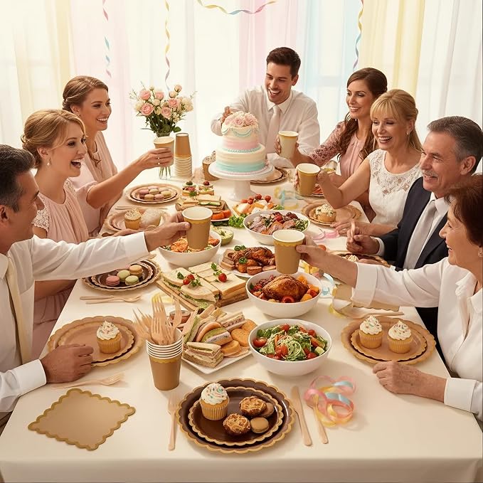 Brown Plates and Napkins Party Supplies - Image 4