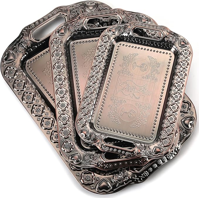 3 Pack Metal Serving Trays by Unknown