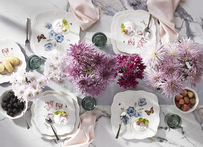 Lenox 894309 Butterfly Meadow Square 4-Piece Dinner Plates - Image 5