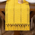 DeZerlor Boho Macrame Table Runner Spring Easter Farmhouse Woven Small Table by DeZerlor