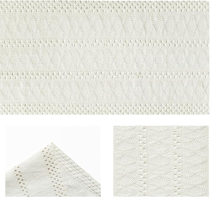 Artoid Mode Beige Woven Farmhouse Hollow Table Runner 12x48 Inch | Holiday - Image 5