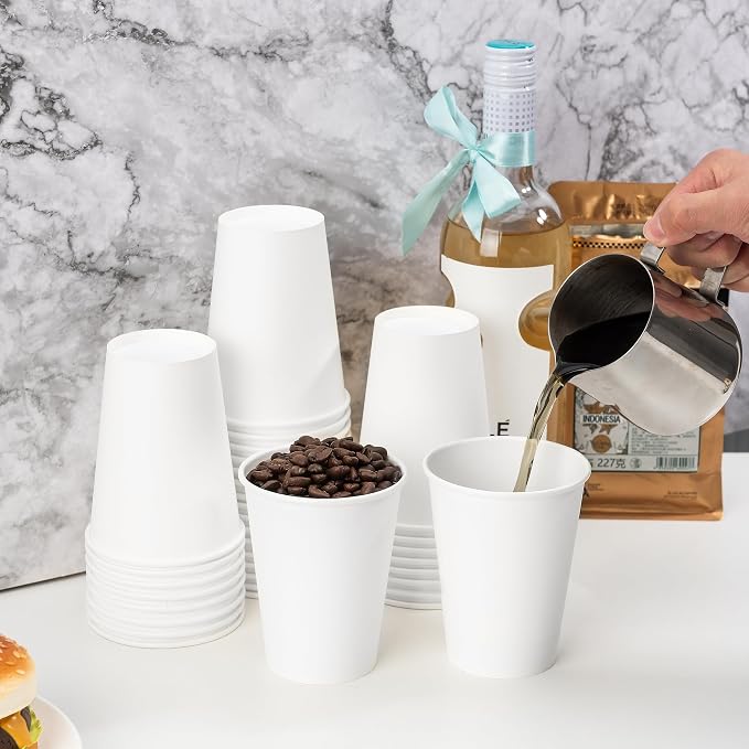 METAPRINT 12 oz Disposable Paper Coffee Cups, Thickened Design - Image 7