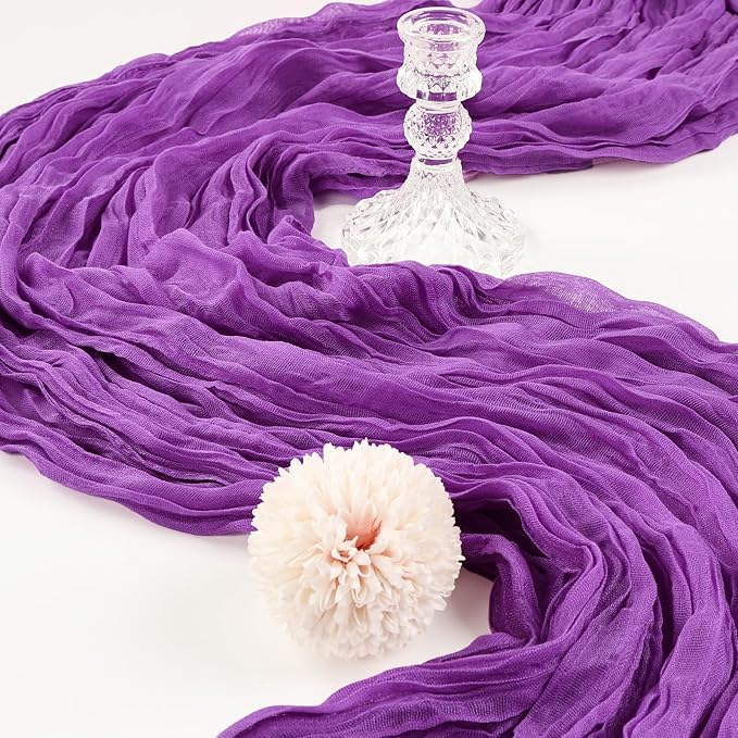 12 Pack 10Ft Purple Cheesecloth Table Runner 23 x 120 Inch | Gauze Rustic Boho - Image 3