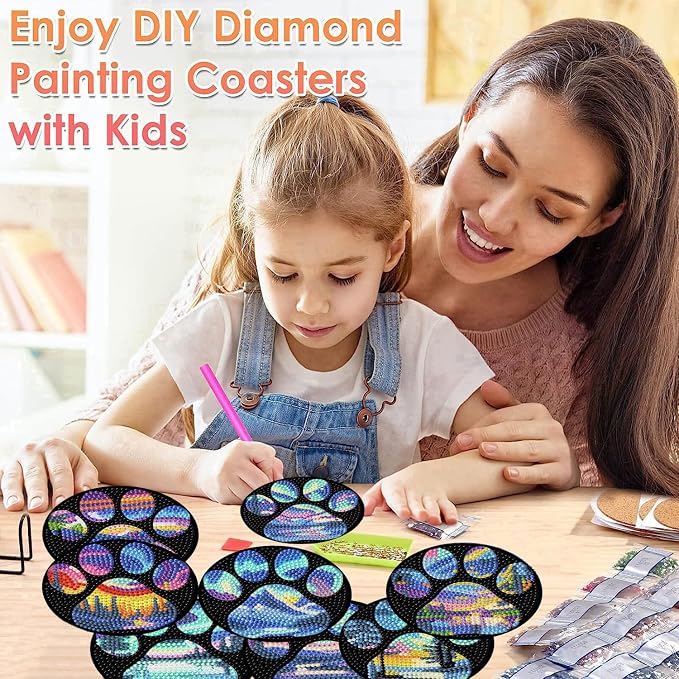 ijbnhd 8 Pcs Aurora Diamond Art Coasters Kits - Image 7