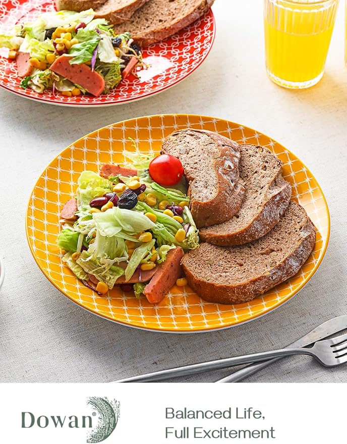 DOWAN 10" Colorful Dinner Plates Set of 6, Ceramic Dessert Plates Set - Image 2