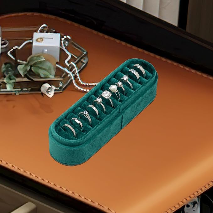 Velvet Small Multiple Ring Box Portable Organizer Display Storage | Travel Case - Image 5