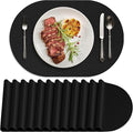 Placemats Set of 12 Washable, Heat Resistant Table Placemats Wipeable Faux by Delicateandelegantplacemats
